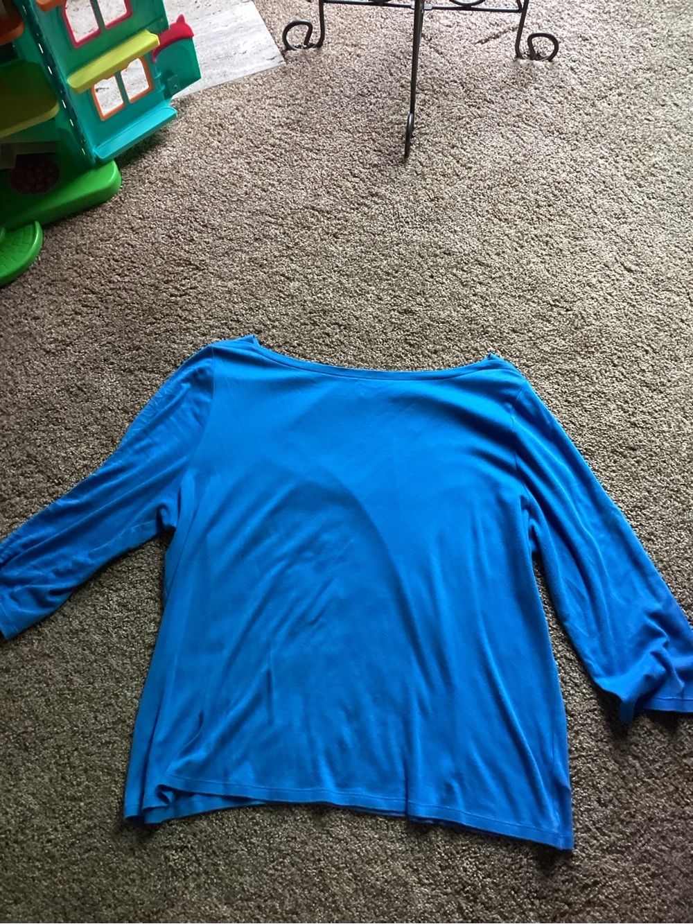 Talbots Bright Blue Boatneck Long Sleeve Top